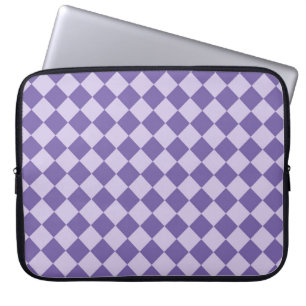 Lila Checker Diamond Mönster Laptop Fodral