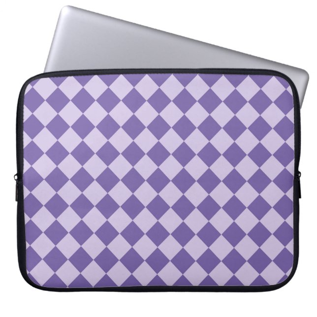 Lila Checker Diamond Mönster Laptop Fodral (Framsidan)
