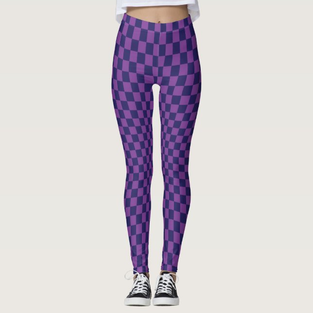 Lila Checkerboard Leggings (Framsida)
