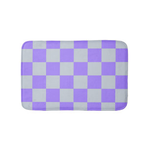 Lila Checkered Gingham Mönster Badrumsmatta
