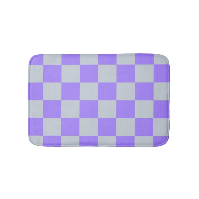Lila Checkered Gingham Mönster Badrumsmatta (Framsidan)