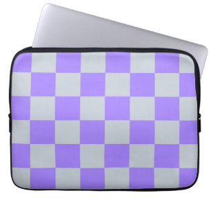 Lila Checkered Gingham Mönster Laptop Fodral