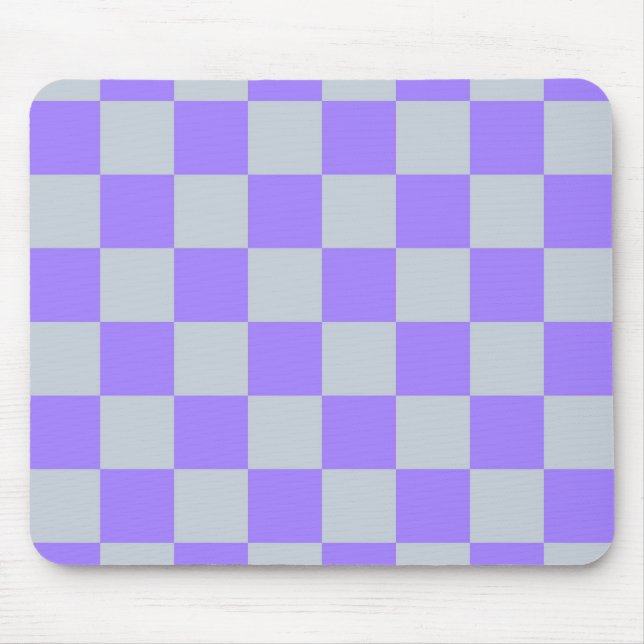 Lila Checkered Gingham Mönster Musmatta (Framsidan)