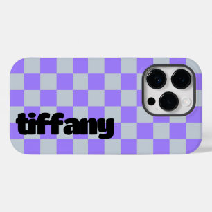 Lila Checkered Phone Case