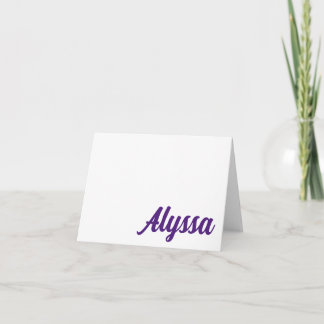 LILA CHEER Ft. Värd, TX Personlig Note Card Anteckningskort