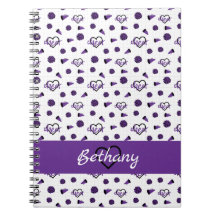 Lila Cheer Hearts, Pom Poms, Megafone Mönster