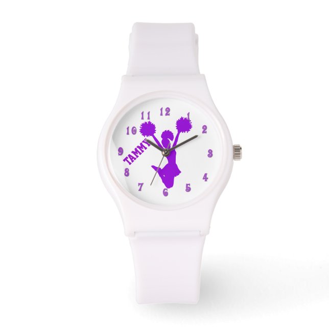 Lila Cheerlead Anpassningsbar Watch Armbandsur (Framsida)