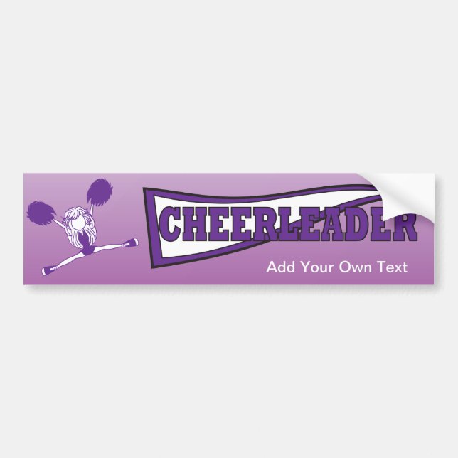 Lila CheerLeader Girl Silhouette Bildekal (Framsidan)
