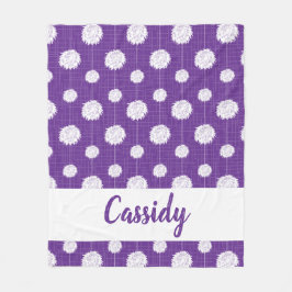 Lila Cheerledare Pom Pom Mönster Fleecefilt