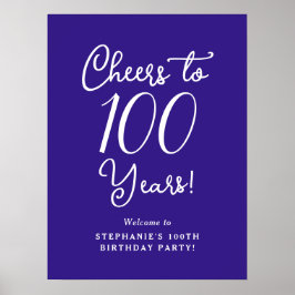 Lila Cheers till 100 års födelsedag Välkomna Poster