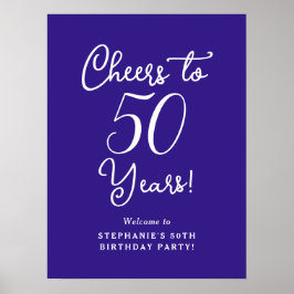 Lila Cheers till 50 år 50:e födelsedag Välkomna Poster