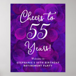Lila Cheers till 55 års födelsedag Pension Poster