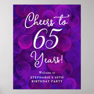 Lila Cheers till 65 års välkomstskylt Poster