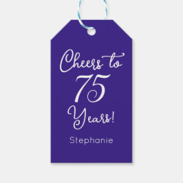 Lila Cheers till 75 år 75:e födelsedag Presentetikett