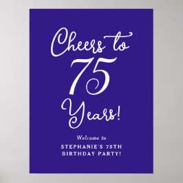 Lila Cheers till 75 års välkomstskylt Poster
