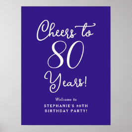 Lila Cheers till 80 års födelsedag Välkomna Poster