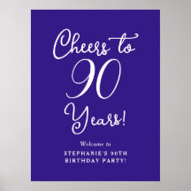 Lila Cheers till 90 års välkomstskylt