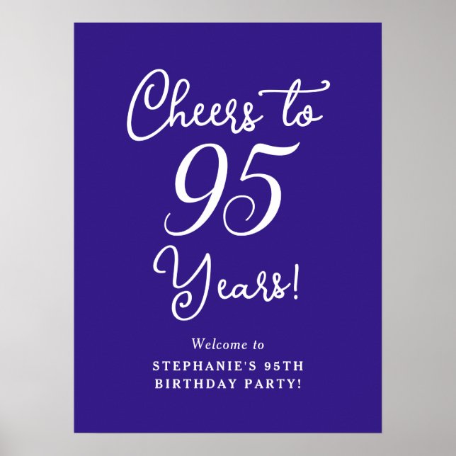 Lila Cheers till 95 års 95:e födelsedag Välkomna Poster (Framsidan)