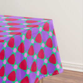 Lila, Cherry and Grönt Flower Tile Tablecloth