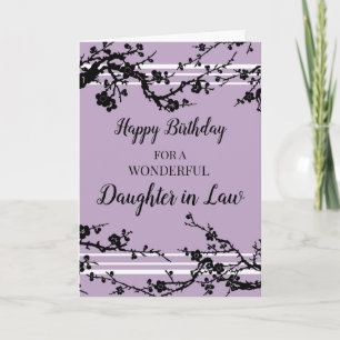 Lila Cherry Blommars Dotter i Lag Birthday Kort