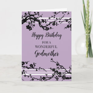 Lila Cherry Blommars Godmor Birthday Kort