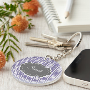 Lila Chevron Analize Acrylic Keychain