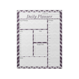 Lila Chevron Daily Planner Anteckningsblock