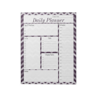 Lila Chevron Daily Planner Anteckningsblock