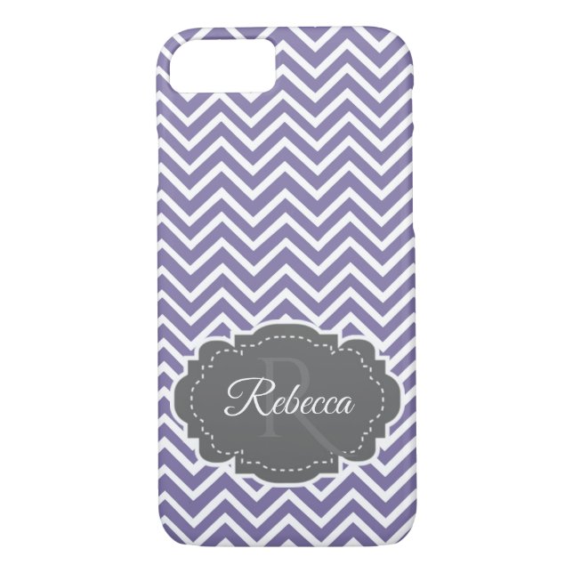 Lila Chevron Personlig Case-Mate iPhone Skal (Baksida)
