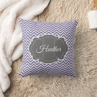Lila Chevron Personlig Kudde