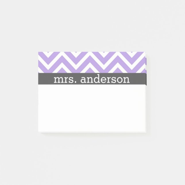 Lila Chevron Post IT Notes - Anpassa Post-it Block (Framsida)