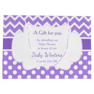 Lila Chevron & White Polka dots Baby Shower