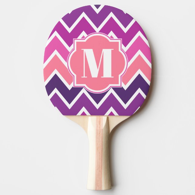 Lila Chevrons Pingisracket (Framsidan)