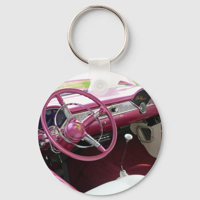 Lila Chevy Bel Luft Nyckelring (Framsida)