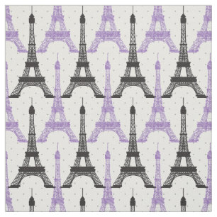 Lila Chic Eiffel Torn Mönster Tyg