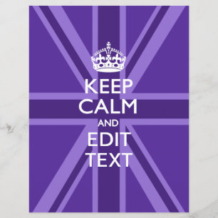 Lila Chic Håll Lugn Och Din Text Union Jack Reklamblad