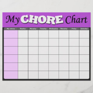 Lila Children's Chore Charts Reklamblad