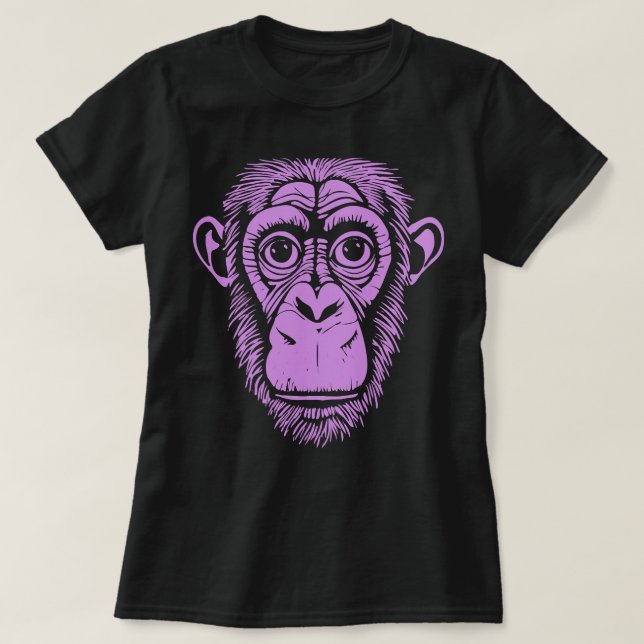 Lila Chimpanzapin Ape ej monoklonal Cute Chimp T Shirt (Design framsida)