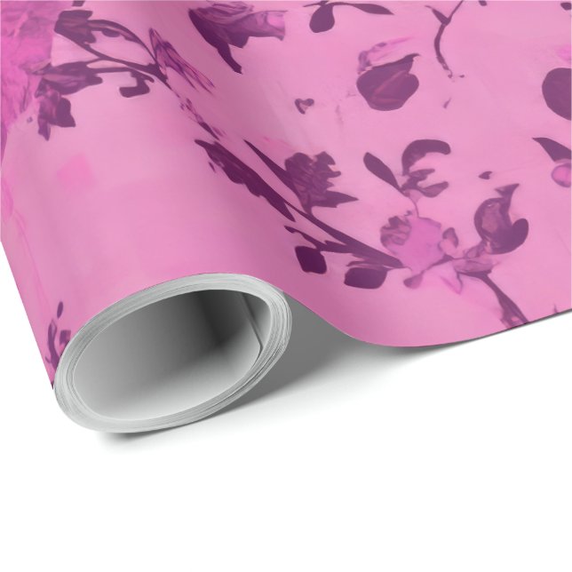 Lila Chinoiserie Dekoupage Presentpapper (Rullad Hörn)