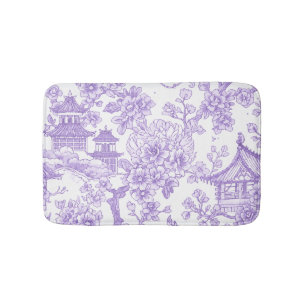 Lila Chinoiserie Toile Drak Sakura Badrumsmatta