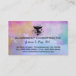 Lila} Chiropracticvisitkortar för vattenfärg { Visitkort