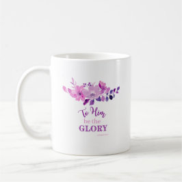 Lila Christian Quote Blommigt Kaffemugg