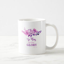 Lila Christian Quote Blommigt Kaffemugg