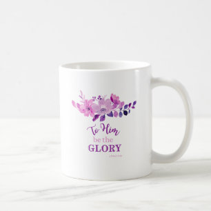 Lila Christian Quote Blommigt Kaffemugg