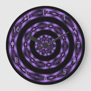 Lila Chrome Spiral Wall Clock Stor Klocka