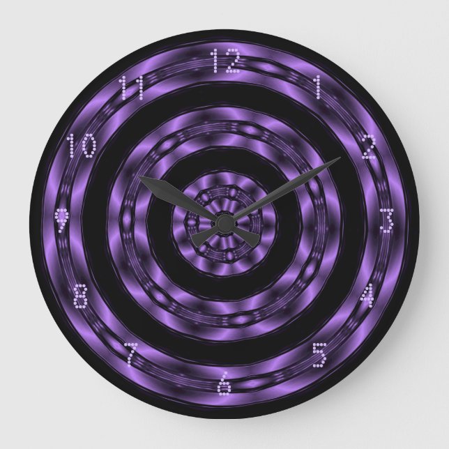 Lila Chrome Spiral Wall Clock Stor Klocka (Framsida)