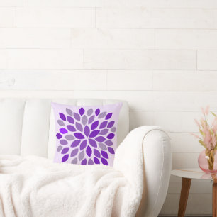 Lila Chrysanthemum Blommigt Pillow Kudde