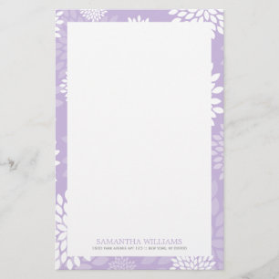Lila Chrysanthemums Blommönster Brevpapper