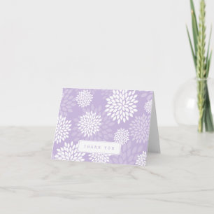 Lila Chrysanthemums Blommönster Tack Kort