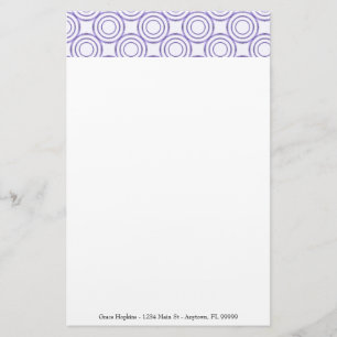 Lila Circle Mönster Analize Stationery Brevpapper